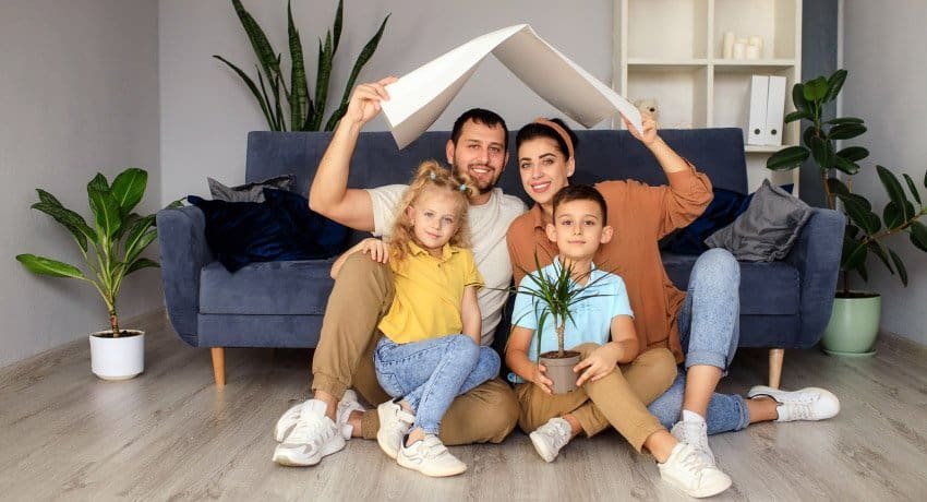 Family protected with comprehensive insurance coverage